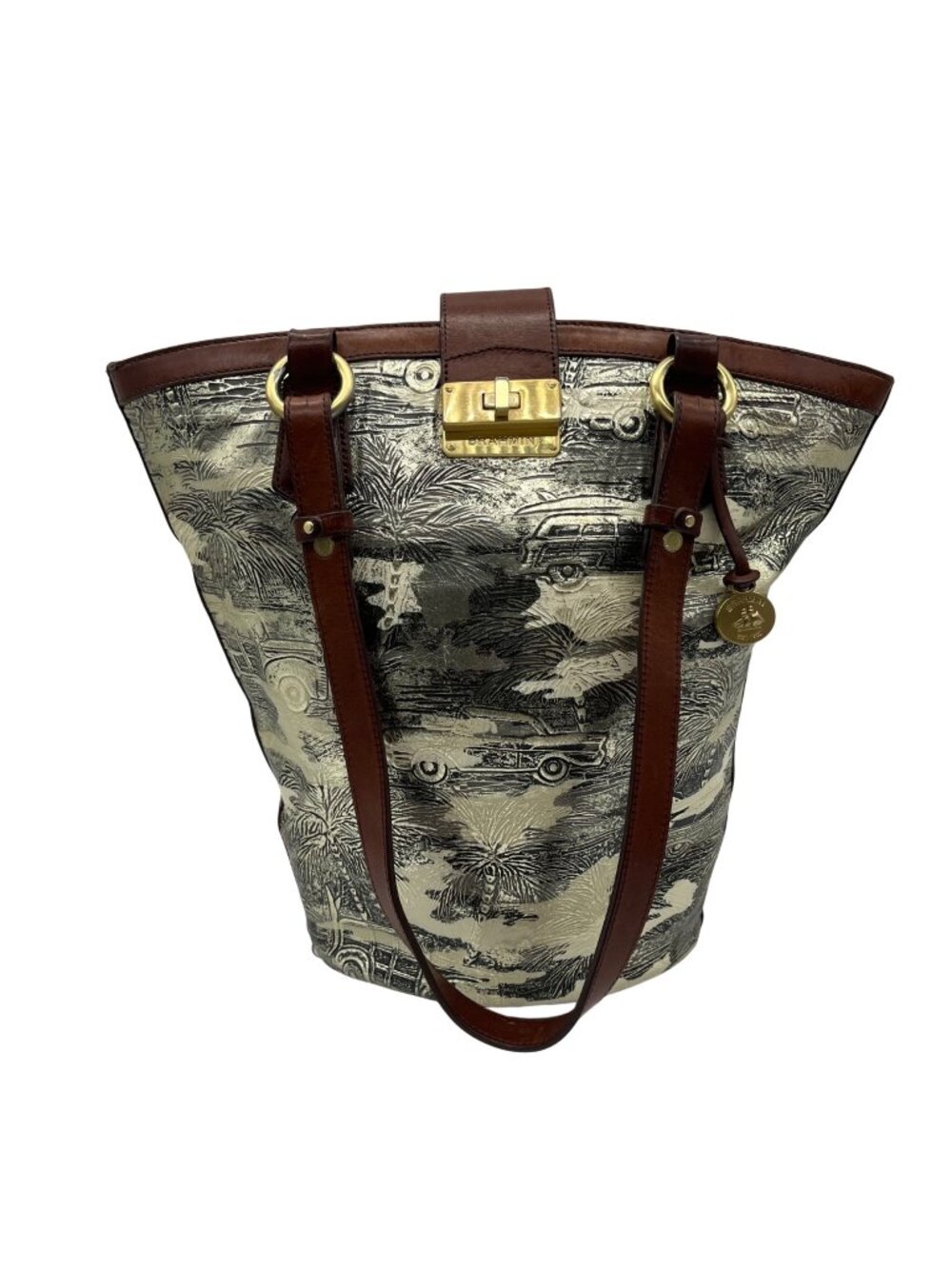 Brahmin Honey Brown Copa Cabana Leather Shoulder Bag